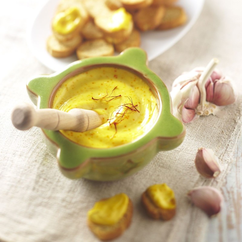 Fresh pressed olive and garlic