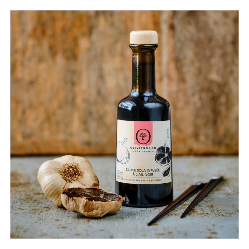 Black garlic infused soy sauce